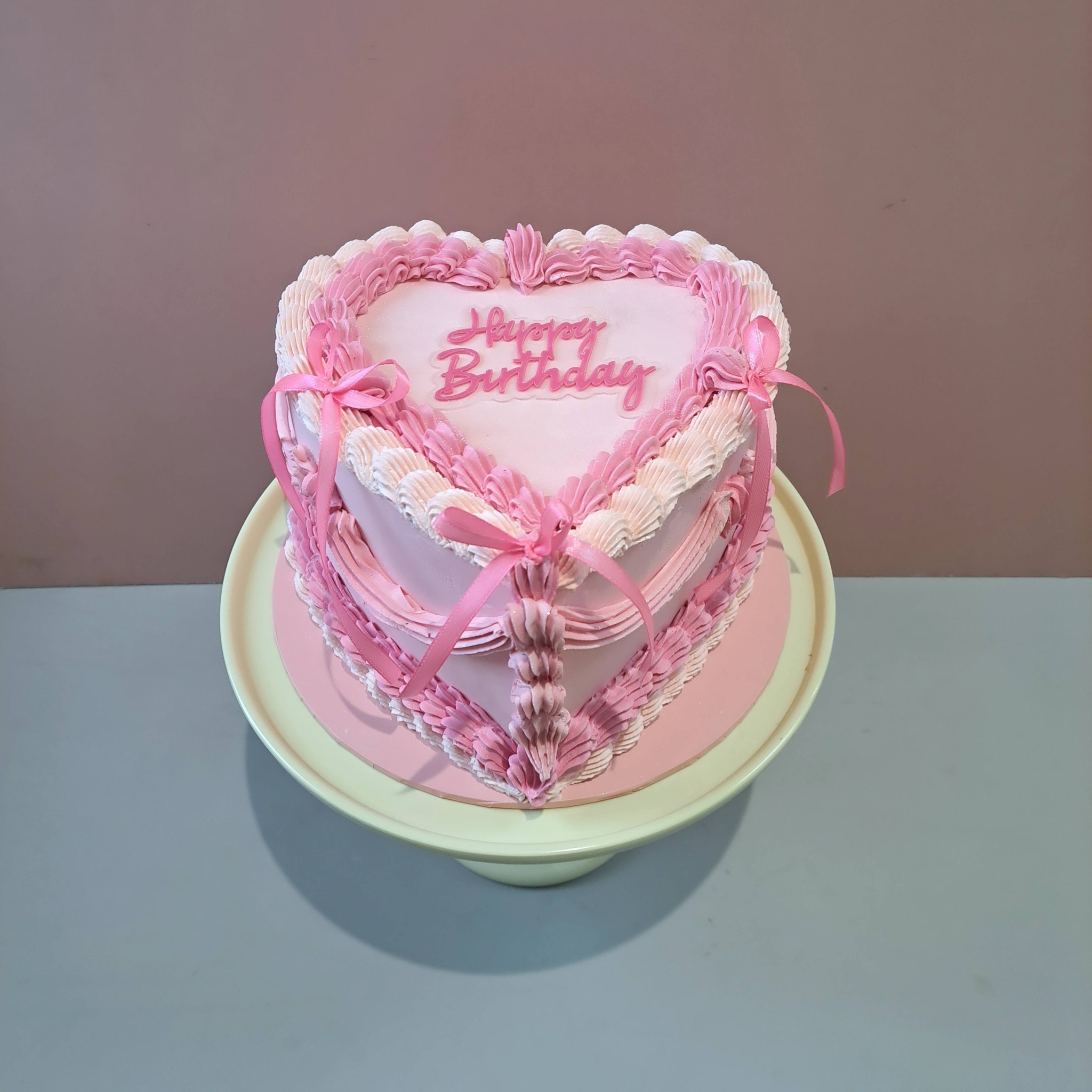 Heart shaped birthday cake